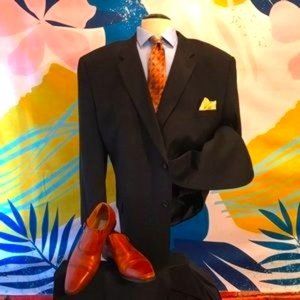 Men Black Suit Jacket  58 R